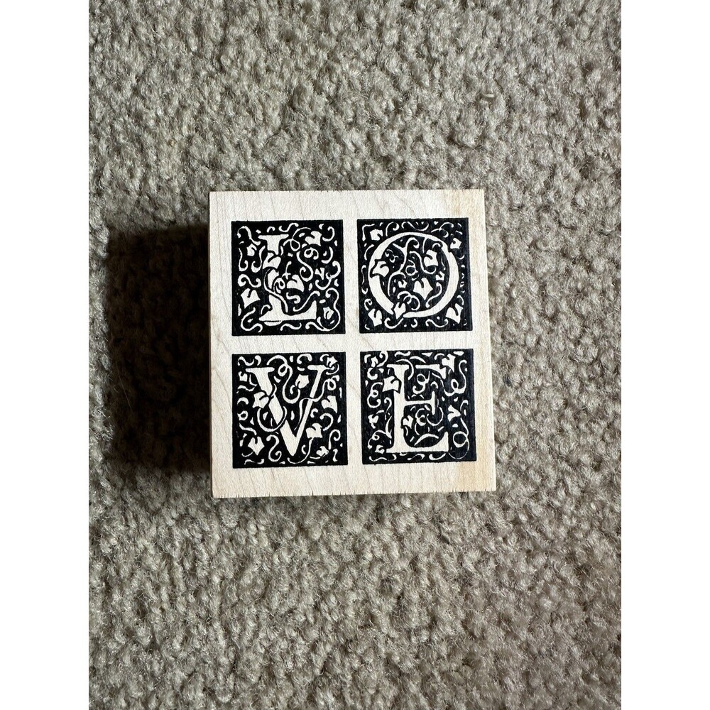 2002 Stamping Sensations Love Wood Mounted Rubber Stamp
